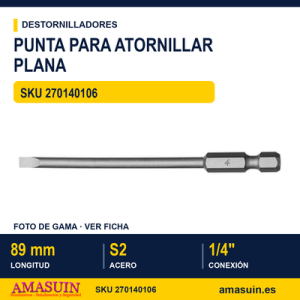 Punta Plana Hexagonal 1/4" 0.5x3.0 mm