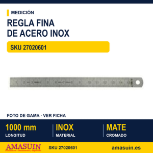 Regla Fina de Acero Inoxidable 1.000 mm