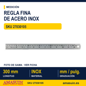 Regla Fina de Acero Inoxidable 300 mm