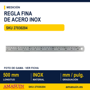 Regla Fina de Acero Inoxidable 500 mm