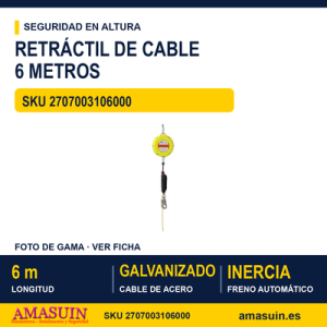 Dispositivo Retráctil Cable 6 Metros