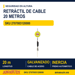 Dispositivo Retráctil Cable 20 Metros