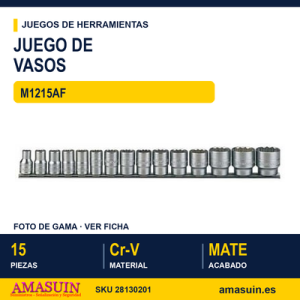 JUEGO DE VASOS DE 1/2"PULGADAS M1215AF - 15 piezas