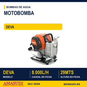 MOTOBOMBA 8.000 L/H DEVA 29 Mts