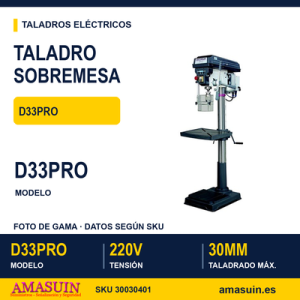 Taladro Sobremesa Optimum D33PRO 220V.