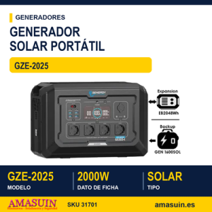 GENERADOR SOLAR PORTÁTIL 2000W GZE-2025 [E]