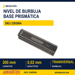 Nivel de Burbuja con Base Prismática para Torno 200 mm