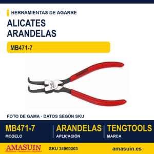 ALICATE PARA ARANDELAS CURVO MB471-7 19-60