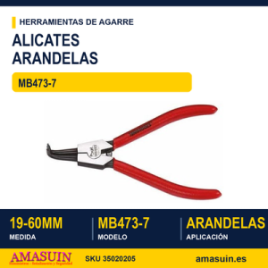 Alicate para arandelas curvo MB473-7 19 - 60 mm