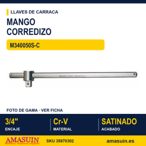 Mango corredizo con bloqueo de seguridad 3/4" M340050S-C