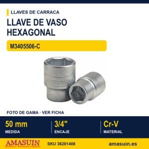 Llave de Vaso Hexagonal ¾” M3405506-C - 50MM