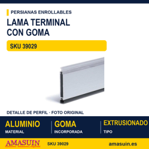 Lama terminal de extrusión con goma - LAMA TERMINAL DE EXTRUSION MARFIL CON GOMA 2 MT