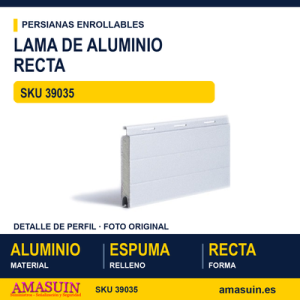 Lama de aluminio recta de 45 mm - LAMA ALUMINIO RECTA 45 MM BLANCA 2 MT