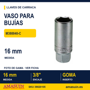 Vaso para bujías 3/8" - 16 mm M380040-C
