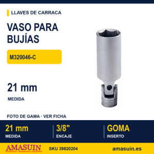 Vaso para bujías 3/8" - 21 mm M320046-C