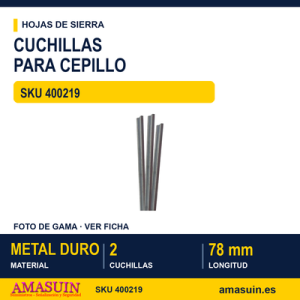 CUCHILLAS CEPILLO 2H.78.0MM