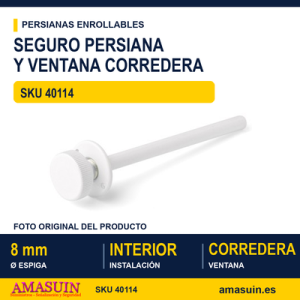 Seguro para persiana enrollable y ventana corredera - BLISTER SEGURO PERSIANA JER 14 CM BLANCO 2U