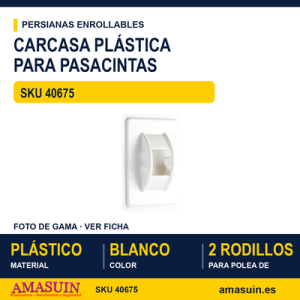 Carcasa de plástico blanco para polea pasacintas - CARCASA PLASTICO BLANCA