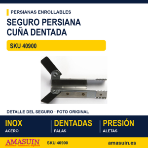 Seguro para persiana tipo cuña - BLISTER SEGURO PERSIANA CUÑA DENTADA INOXIDABLE 2U