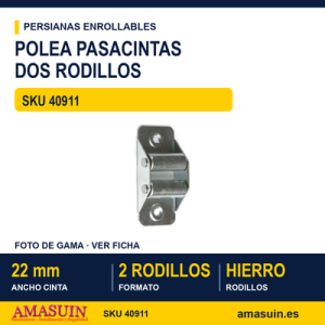 Polea pasacintas con rodillos de hierro - BLISTER POLEA 9101 2 RODILLOS HIERRO