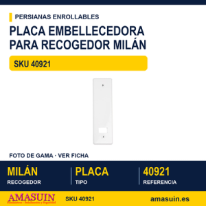 Placa embellecedora para recogedor Milán - BLISTER PLACA 49921 BLANCA 0,5 MM