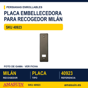 Placa embellecedora para recogedor Milán - BLISTER PLACA 49923 BRONCE 0,5 MM