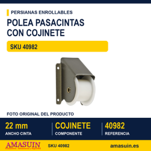 Polea pasacintas para persianas pesadas - BLISTER POLEA 9832 SUPER CON COJINETE BRONCE