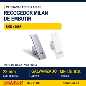 Recogedor de embutir Milán - BLISTER RECOGEDOR 1008 MILAN 5M CON PLACA BLANCA