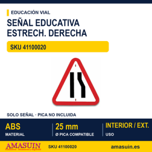 señales trafico - estrechamiento calzada por la derecha
