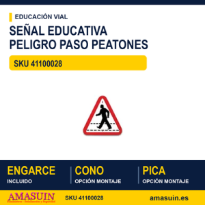 señal peligro paso peatones