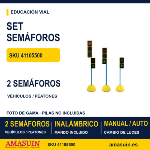Set semáforo vehículos y peatones con soporte