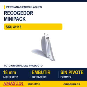 Recogedor de embutir minipack 18 mm - BLISTER RECOGEDOR MINIPACK BLANCO CON CINTA 18 MM