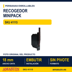 Recogedor de embutir minipack 18 mm - BLISTER RECOGEDOR MINIPACK MARRON CON CINTA 18 MM