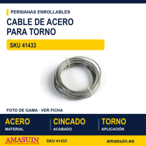 Cable de acero para torno - CABLE 1433 2,5 MM X 7 MT