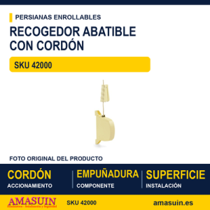Recogedor abatible de cordón - BLISTER RECOGEDOR ABATIBLE CORDON 2000 MARFIL