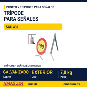Trípode Galvanizado Señales Grandes.