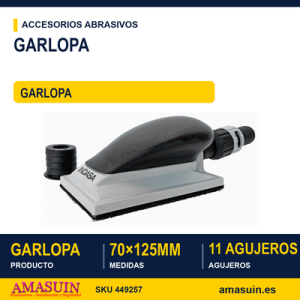 Garlopa Rhynogrip 70x125mm 11 Agujeros con Aspiración.
