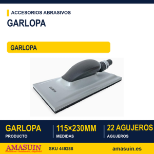 Garlopa Rhynogrip 115x230mm 22 Agujeros con Aspiración.