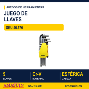 Juego 9 Llaves Allen Hexagonales