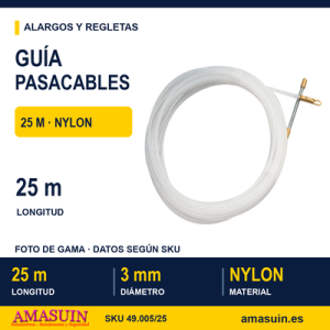 Guía Pasacables Sonda Pasahilos 25 Metros