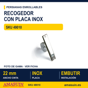 Recogedor de 6 mts con placa inoxidable - BLISTER RECOGEDOR 9010 6M CON PLACA INOX 22 CM