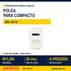 Polea para compacto - POLEA 9116 NYLON PARA COMPACTO BLANCA