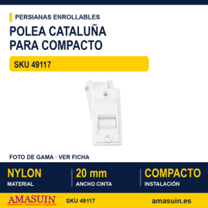 Polea Cataluña para compacto - POLEA NYLON CATALUÑA PARA COMPACTO BLANCA