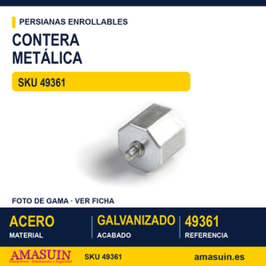 Contera metálica - CONTERA 9361 METALICA 60X50 MM ESPIGA DE 12 MM