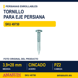 Punta Tornillo Rosca Eje Persiana