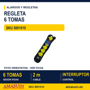 Regleta 6 Tomas IP44.
