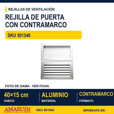 Rejilla de puerta con contramarco - REJILLA DE PUERTA CON CONTRAMARCO 40 X 15 CM 1 Rejilla de puerta con contramarco - REJILLA DE PUERTA CON CONTRAMARCO 40 X 15 CM