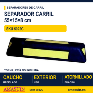 Separador Carril Amarillo 55x15x8cm