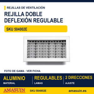 Rejilla de doble deflexión con regulación - REJILLA DOBLE DEFLEXION 40 X 20 CON REGULACION
