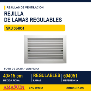 Rejillas de lamas regulables - REJILLA DE LAMAS REGULABLES 40 X 15 CM